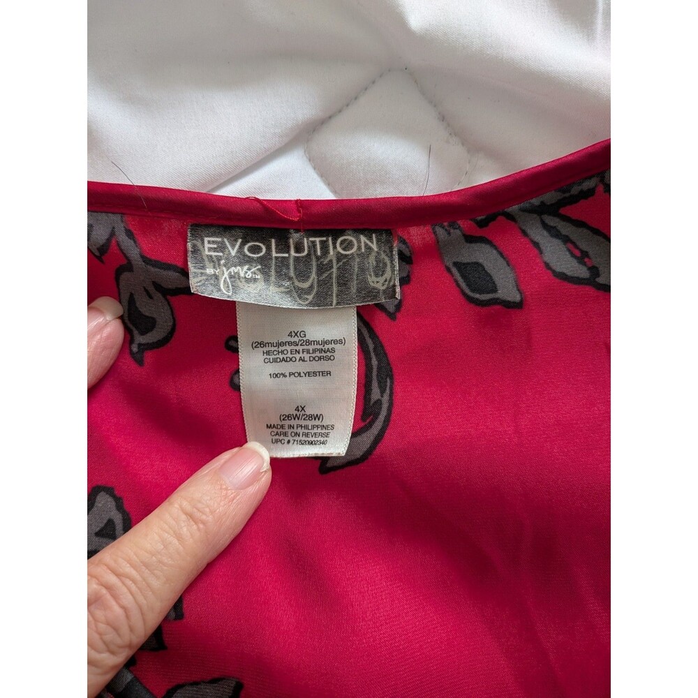 Whimsigoth Blouse in Vibrant Pink, Rose Red, Black and Gray - Picture 8 of 13